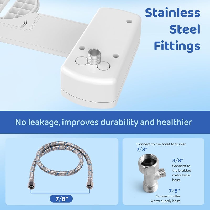 JaxiLano Bidet Attachment for Toilet Seat, Chrome - Image 3